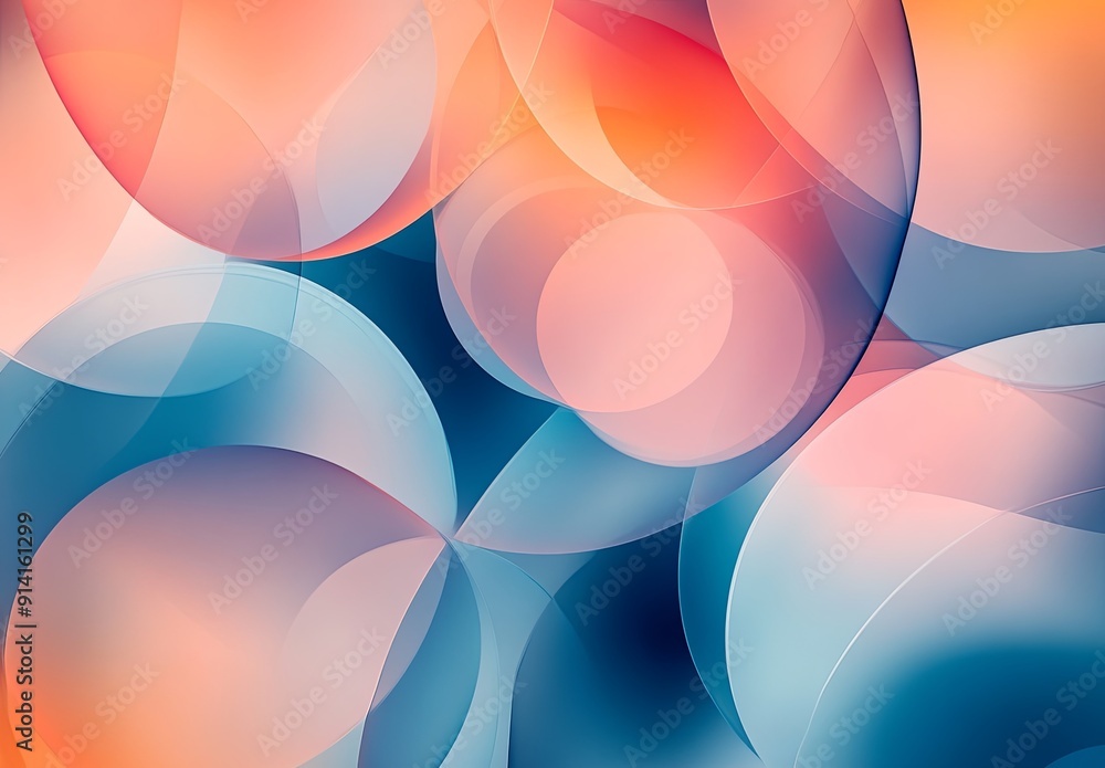 Poster an abstract background with overlapping circles and transparency effects, creating a sense of lightn
