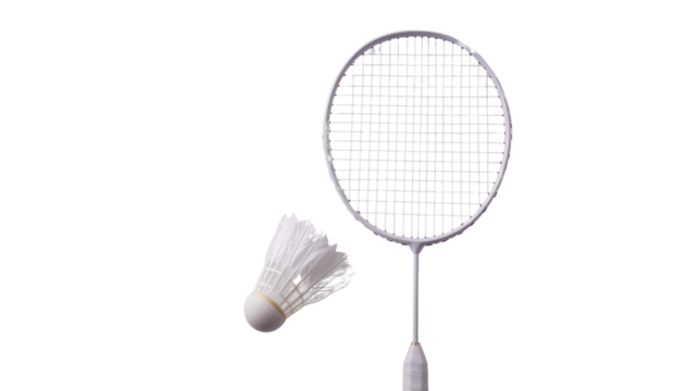 Badminton racket on transparent background