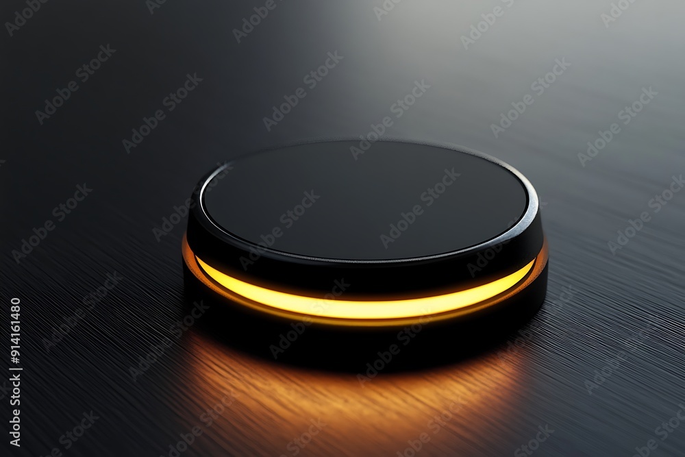 Aufkleber futuristic glowing push button on minimalistic background