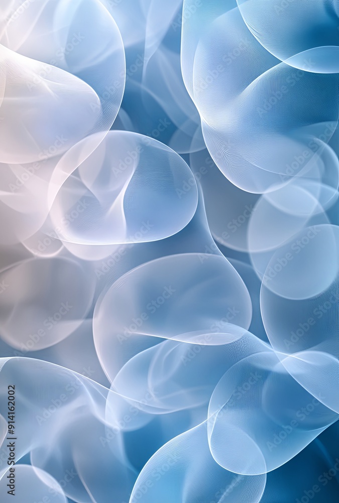 Poster an abstract background with overlapping circles and transparency effects, creating a sense of lightn