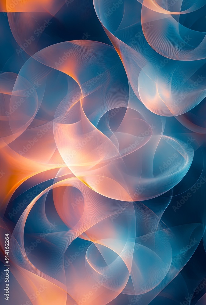 Poster an abstract background with overlapping circles and transparency effects, creating a sense of lightn