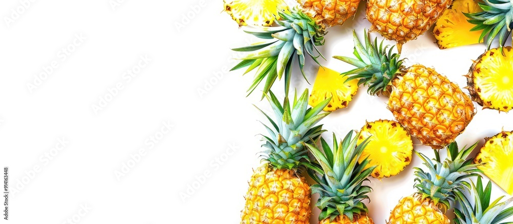 Poster Pineapple is not only delicious but also healthy creating a beautiful copy space image
