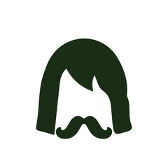 head hairstyle, mustache, beard, vector, logo, vector illustration, abstract, art, 3d rendering