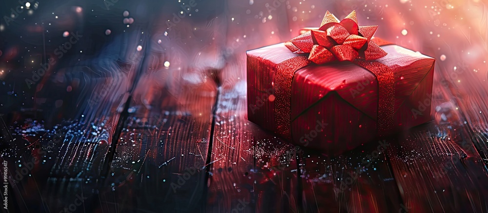 Poster background with a gift box for placing text copy space image