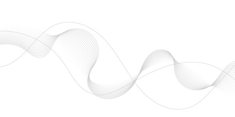 Gray  wave curve lines abstract background with flowing particles. Digital energy waves technology concept. Modern backdrop design for business, presentation, banner.