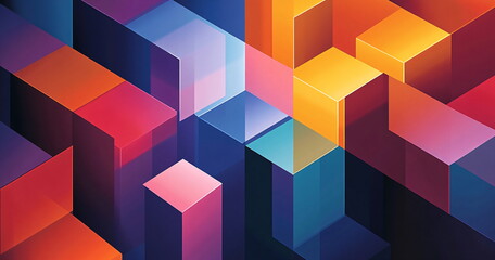 Obraz premium minimalist image with colored blocks