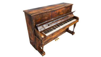 Fototapeta premium Wooden piano on transparent background 