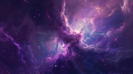 Fototapeta premium A mesmerizing cosmic scene filled with vibrant colors and ethereal clouds, capturing the beauty of the universe.