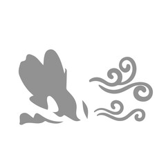 Wind weather, Natural movement of air symbols, waveforms of water or wind flow, vector, logo, vector illustration, abstract, art, 3d rendering