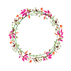 ピンクの花のリース