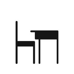 table and chair. side view.