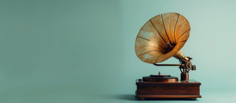 Vintage retro gramophone isolated with a classic flair and copy space image