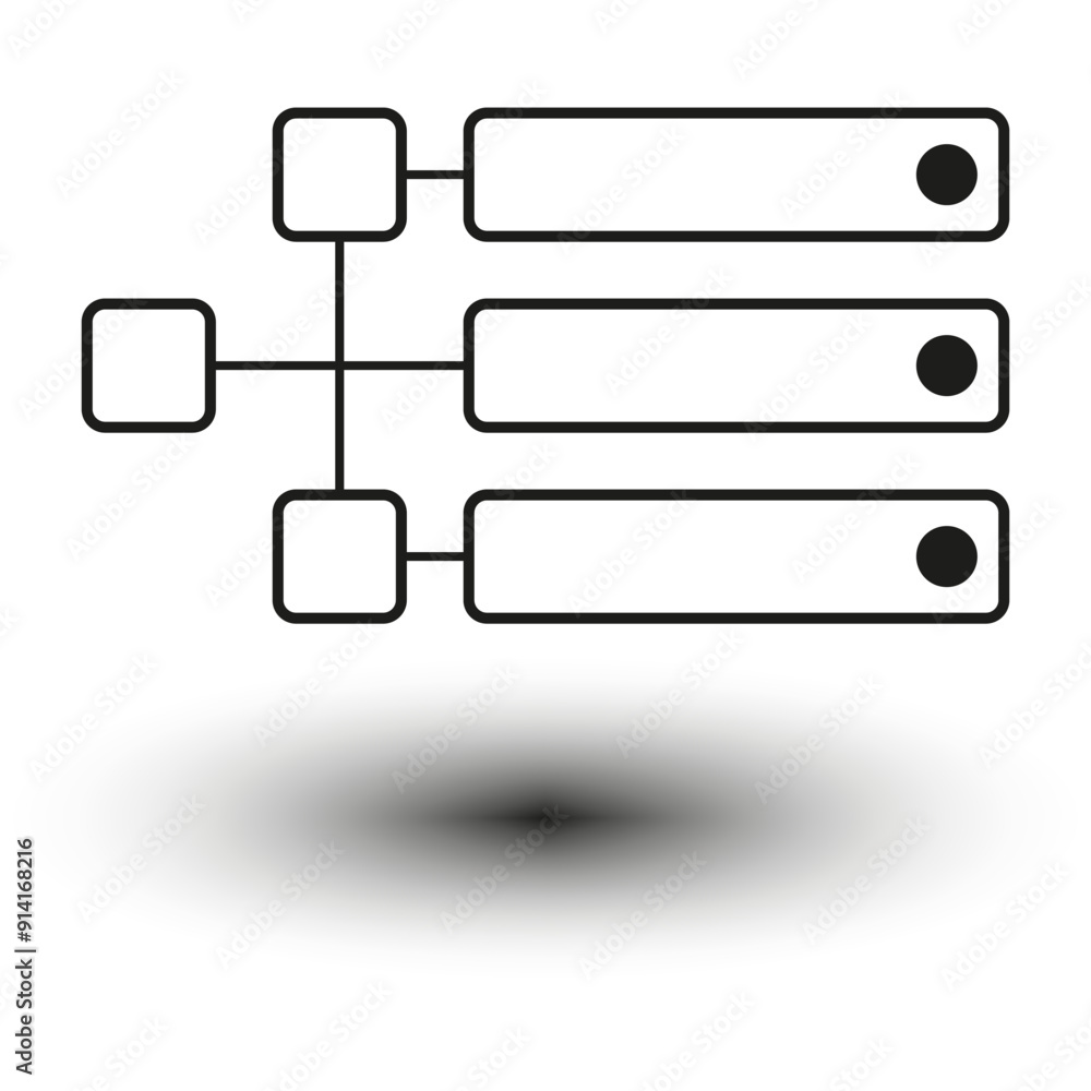 Poster flowchart icon design. vector process diagram. black and white. organizational structure.