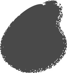 Brush stain, abstract paint shape with grunge texture. Round black ink splash. Irregular organic blob. Oval liquid rough element. Doodle blot block