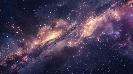 Naklejka premium Spectacular image of a galaxy with stars and cosmic dust, highlighting the vastness and beauty of the universe.