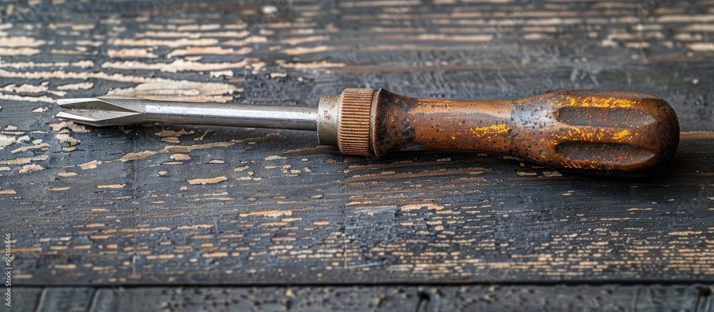 Poster Screwdriver ready for use with copy space image