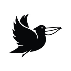 flying duck logo design vector template