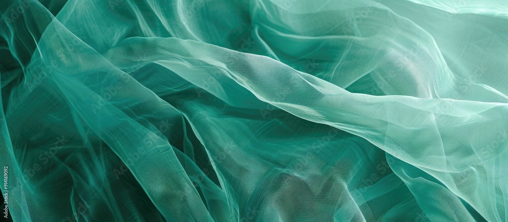 Aufkleber Background of turquoise green gauze with copy space image available