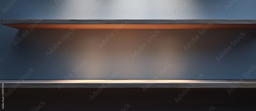 Poster a studio image featuring an vacant shelf with ample copy space image