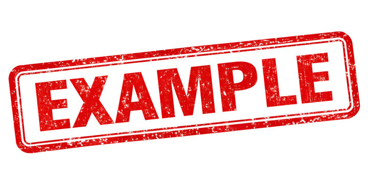 rubber stamp, Example, red-rubber, transparent background, AI generated 