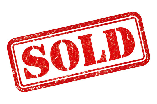 rubber stamp, sold, red-rubber, transparent background, AI generated 