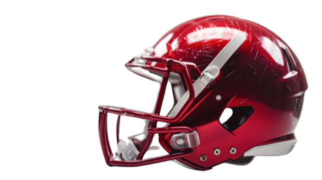 American football helmet on transparent background