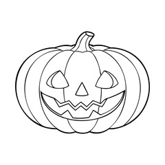 Jack-O'-Lantern Pumpkin Coloring Page for Halloween