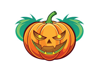 Evil Jack-O'-Lantern Halloween Illustration