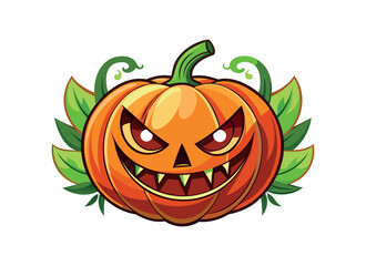 Spooky Halloween Pumpkin Illustration