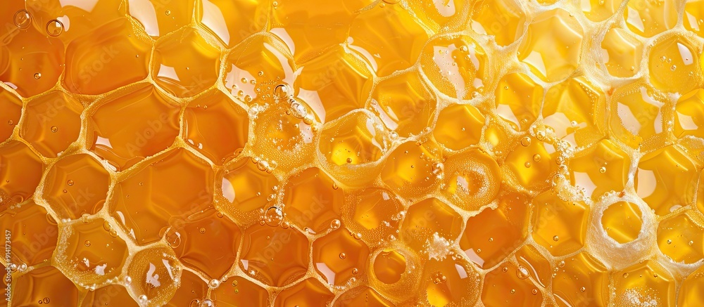 Aufkleber Full frame beeswax with honey background perfect for copy space image