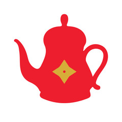 red kettle, vector, logo, silhouette, vector illustration, abstract, art, 3d rendering