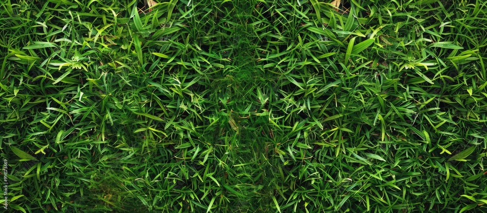 Poster background of vibrant green grass with copy space image