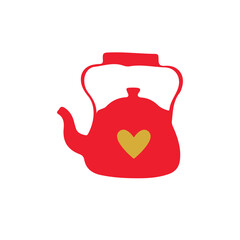 red kettle, vector, logo, silhouette, vector illustration, abstract, art, 3d rendering