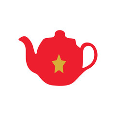 red kettle, vector, logo, silhouette, vector illustration, abstract, art, 3d rendering