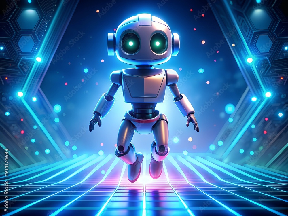 Fototapete futuristic 3d render of a robotic android character standing as a symbol of artificial intelligence 