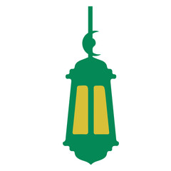 arabic Islamic lantern Ramadan or Eid al-Fitr, islamic lamp, green, vector, logo, silhouette, vector illustration, abstract, art, 3d rendering