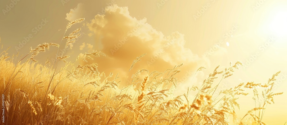 Aufkleber a warm toned background with a clear sky and ample copy space image