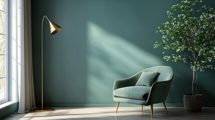 Modern Green Living Room Interior Design