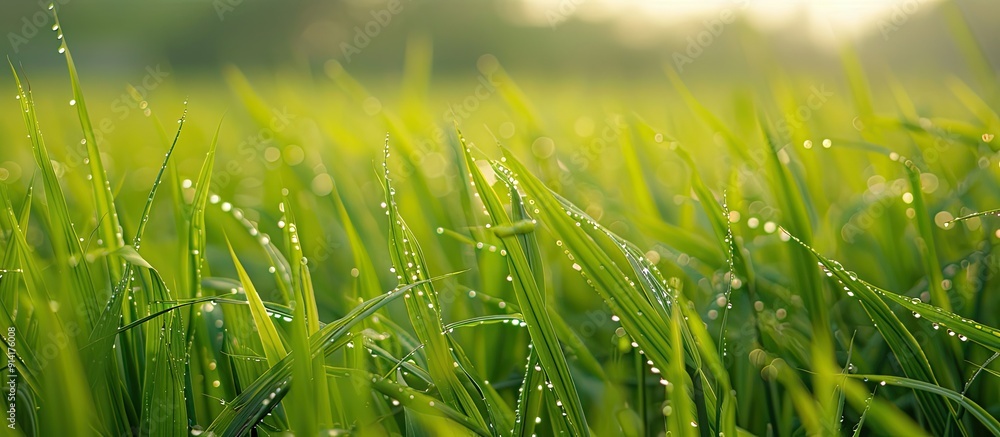 Poster grassy field provides a serene background ideal for copy space image