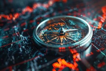 Compass on a Digital Map