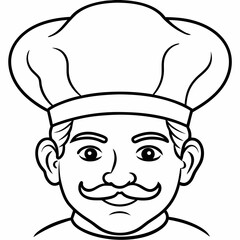 Line art of Chef's head 