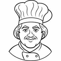 Line art of Chef's head 