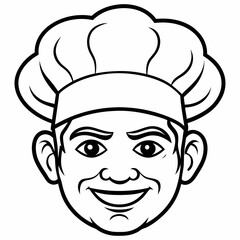 Line art of Chef's head 