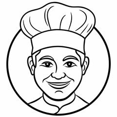 Line art of Chef's head 