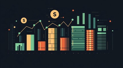 Modern Financial Growth and Portfolio Overview Flat Design Illustration