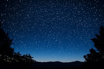 Obraz premium Ethereal Night Sky with Scattered Stars Illustration