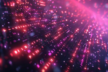 Obraz premium Abstract Digital Background with Glowing Red and Pink Lines