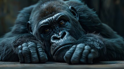 a close up of a gorilla