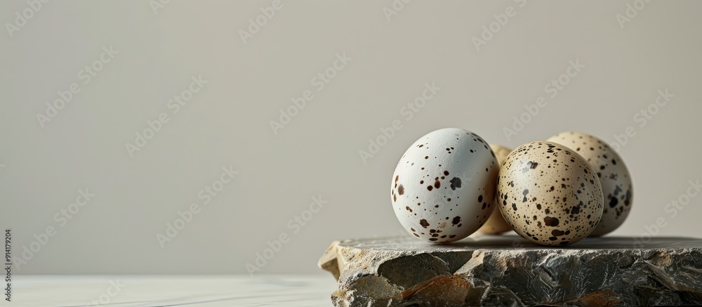 Poster quail eggs perfect for a copy space image