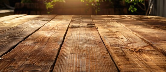 Table with no items on it suitable for adding your own images or text copy space image